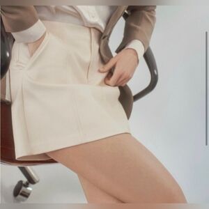 Zara Women Pencil Skirt With Zipper Detail Size Large Color Ivory